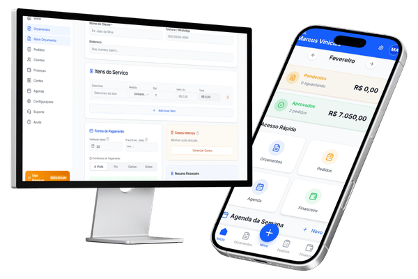 Orçamento Fácil no portátil e telemóvel